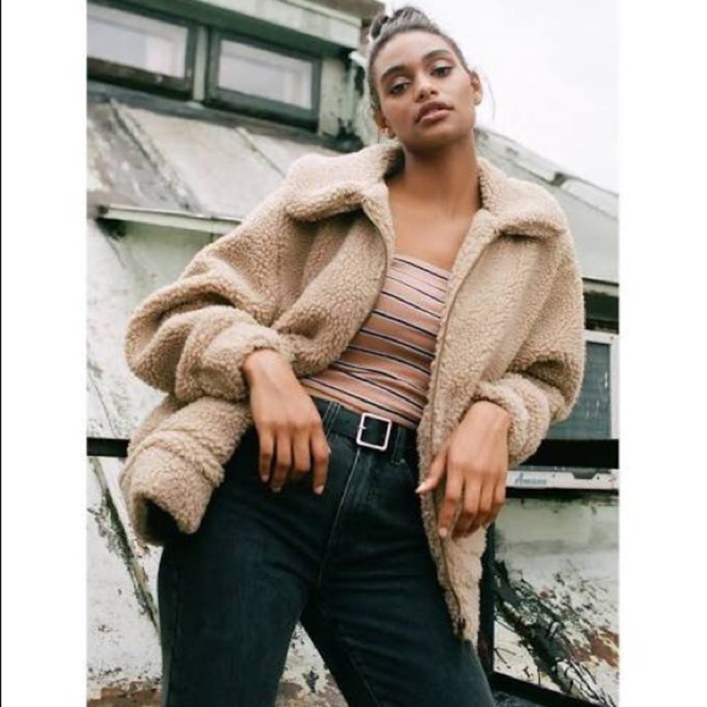 Thread & Supply Tan Teddy Trench Coat